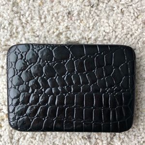 Paige Black Patterned Hinged Small Wallet